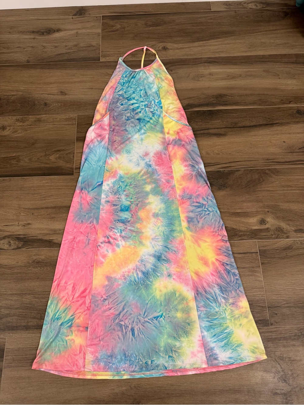 5Besties Tie Dye Casual Maxi Dress with Pockets